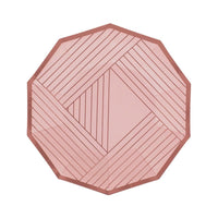 YIWU SANDY PAPER PRODUCTS CO., LTD Everyday Entertaining Hexagone Marble Rose Gold Plates, 7 Inches, 8 Count