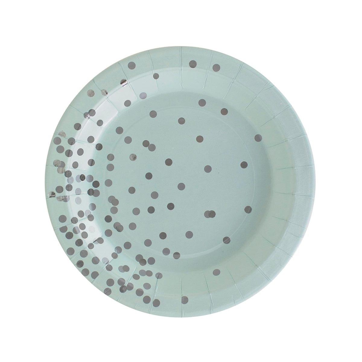 YIWU SANDY PAPER PRODUCTS CO., LTD Everyday Entertaining Light Blue Confetti Explosion Plates, 7 Inches, 8 Count