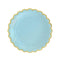 YIWU SANDY PAPER PRODUCTS CO., LTD Everyday Entertaining Light Blue Flowers Gold Edge Plates, 9 Inches, 8 Count