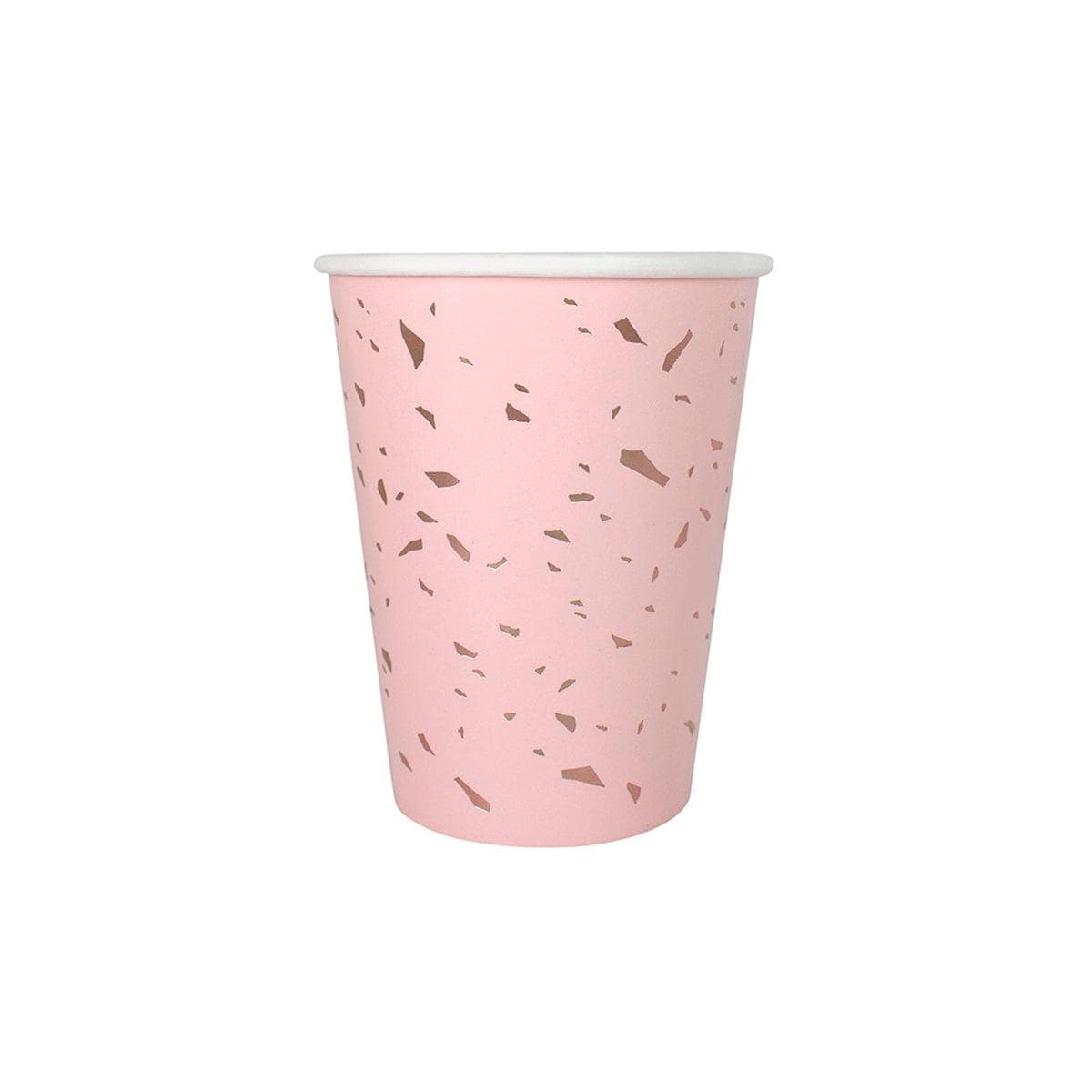 YIWU SANDY PAPER PRODUCTS CO., LTD Everyday Entertaining Light Pink Confetti Explosion Cups, 9 Oz, 8 Count