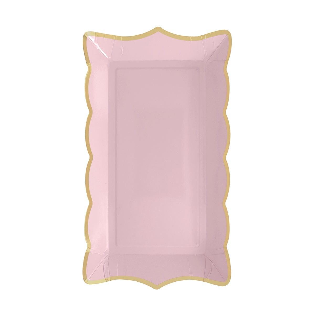 YIWU SANDY PAPER PRODUCTS CO., LTD Everyday Entertaining Light Pink Rectangular Trays, 9 Inches, 4 Count