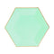 YIWU SANDY PAPER PRODUCTS CO., LTD Everyday Entertaining Mint Green Hexagon Plates, 9 Inches, 8 Count