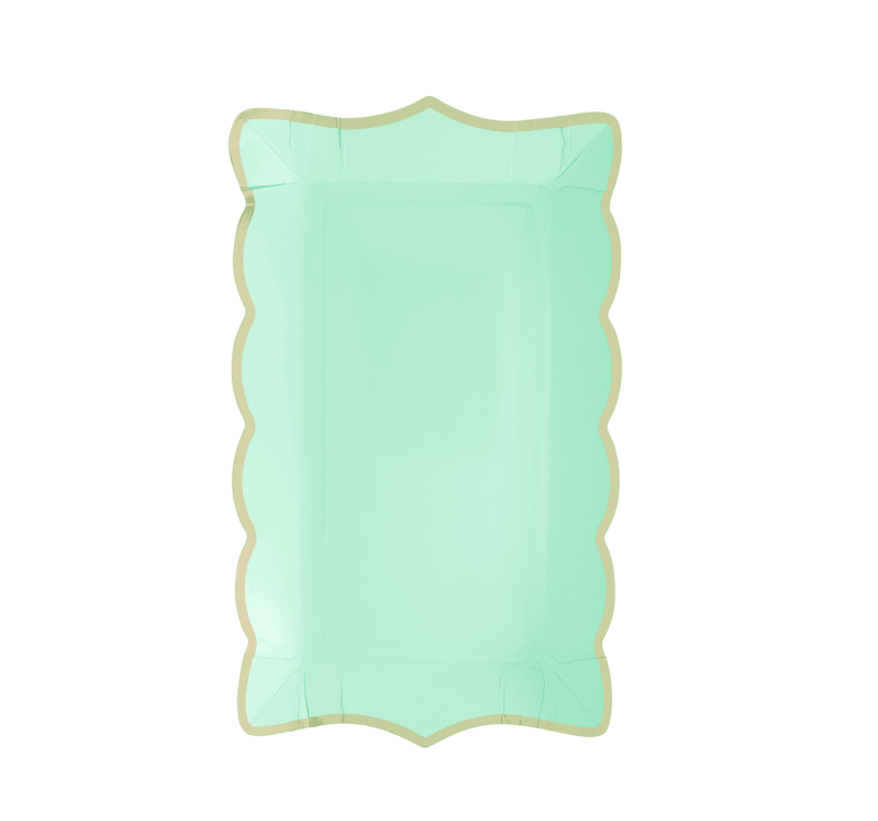 YIWU SANDY PAPER PRODUCTS CO., LTD Everyday Entertaining Mint Green Rectangular Trays, 9 Inches, 4 Count