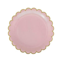 YIWU SANDY PAPER PRODUCTS CO., LTD Everyday Entertaining Pink Flowers Gold Edge Plates, 9 Inches, 8 Count