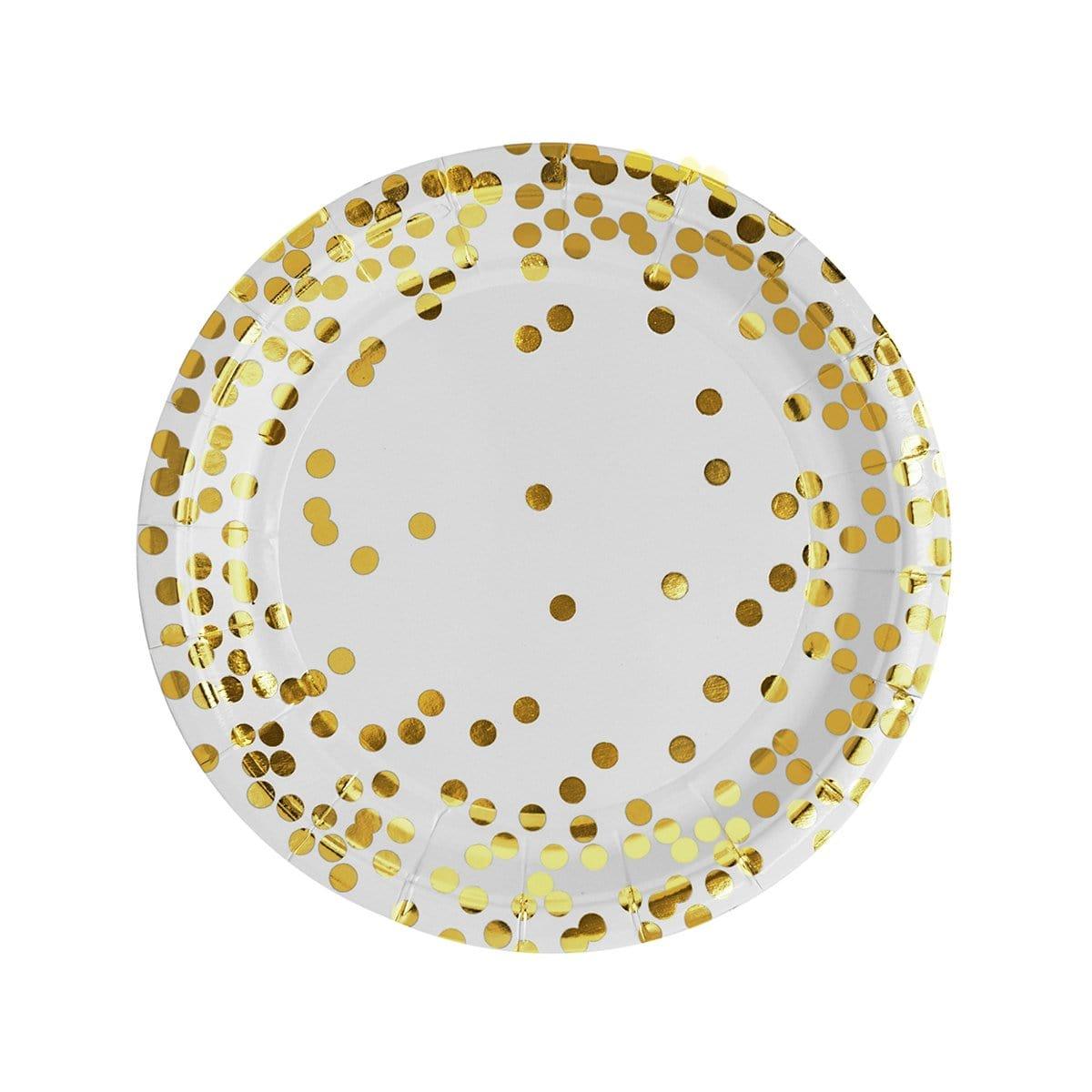 Buy Everyday Entertaining Plates 9''-  Confetti Gold - 8/Pk sold at Party Expert