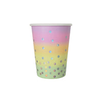 YIWU SANDY PAPER PRODUCTS CO., LTD Everyday Entertaining Rainbow Confetti Cups, 9 Oz, 8 Count