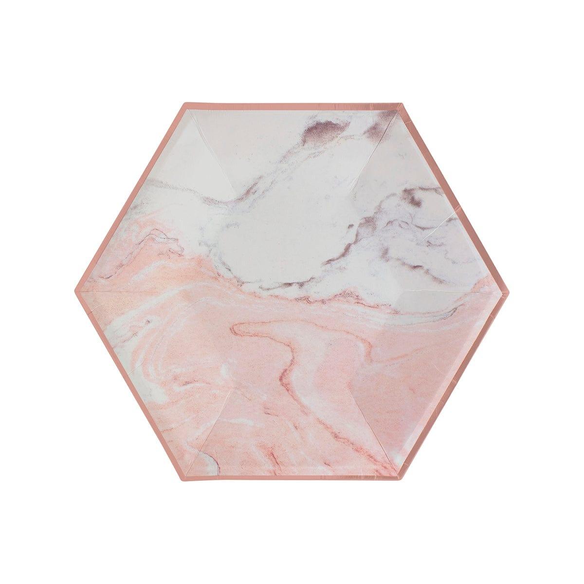 YIWU SANDY PAPER PRODUCTS CO., LTD Everyday Entertaining Rose Gold Decagon Plates, 9 Inches, 8 Count