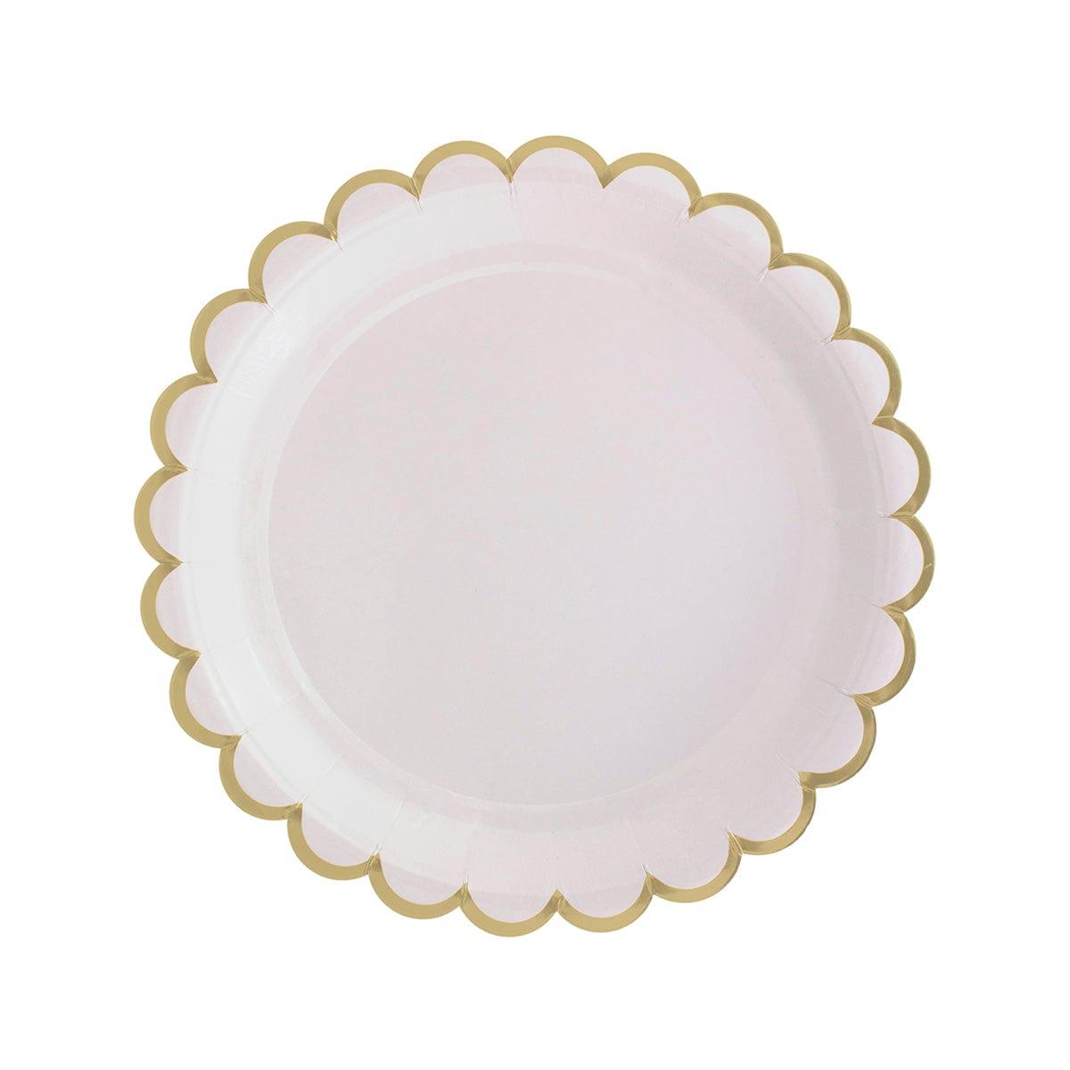 YIWU SANDY PAPER PRODUCTS CO., LTD Everyday Entertaining White Flowers Gold Edge Plates, 7 inches, 8 Count