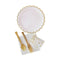 YIWU SANDY PAPER PRODUCTS CO., LTD Everyday Entertaining White Flowers Gold Edge Plates, 7 inches, 8 Count