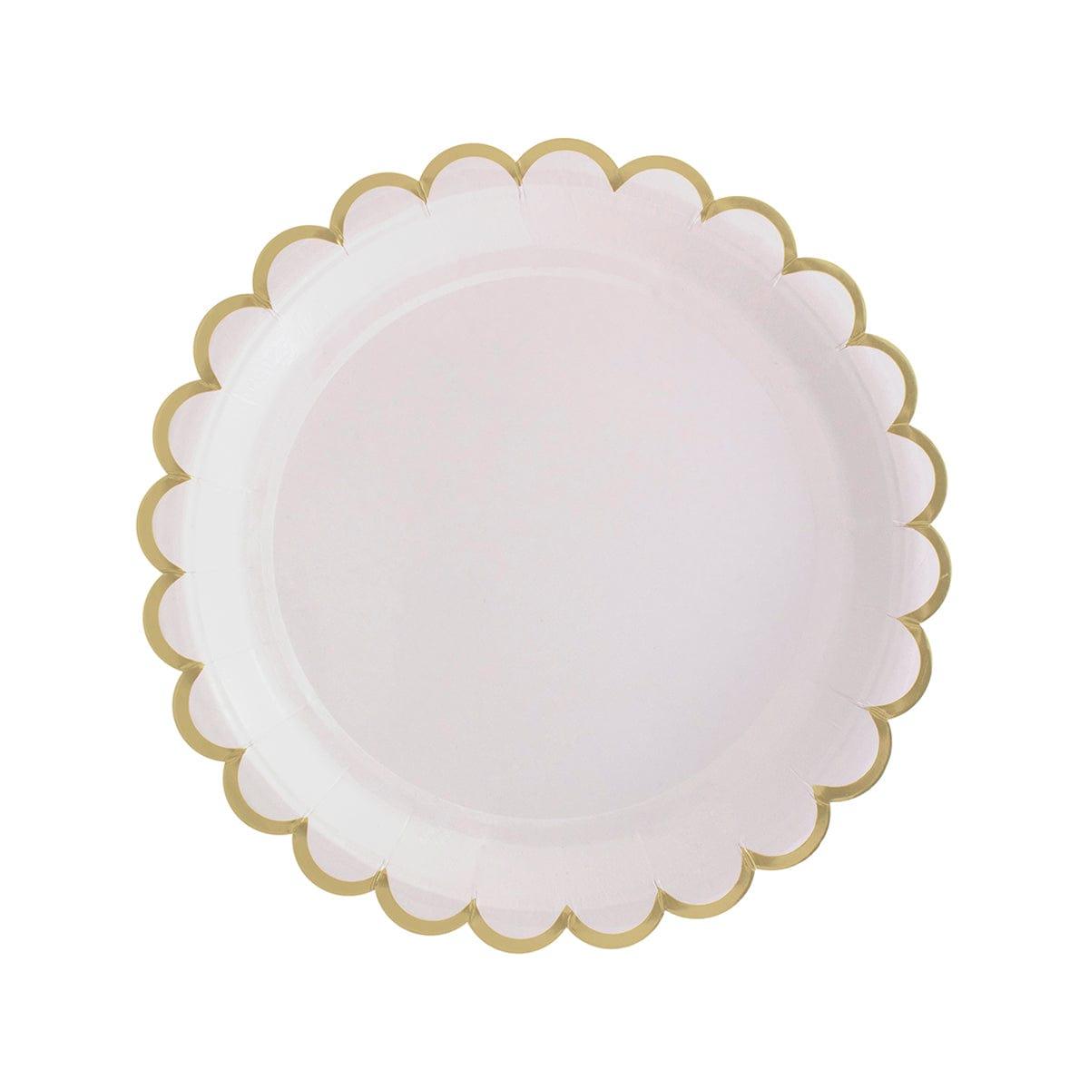 YIWU SANDY PAPER PRODUCTS CO., LTD Everyday Entertaining White Flowers Gold Edge Plates, 9 Inches, 8 Count