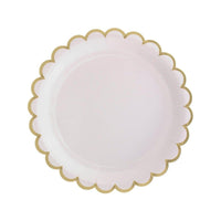 YIWU SANDY PAPER PRODUCTS CO., LTD Everyday Entertaining White Flowers Gold Edge Plates, 9 Inches, 8 Count
