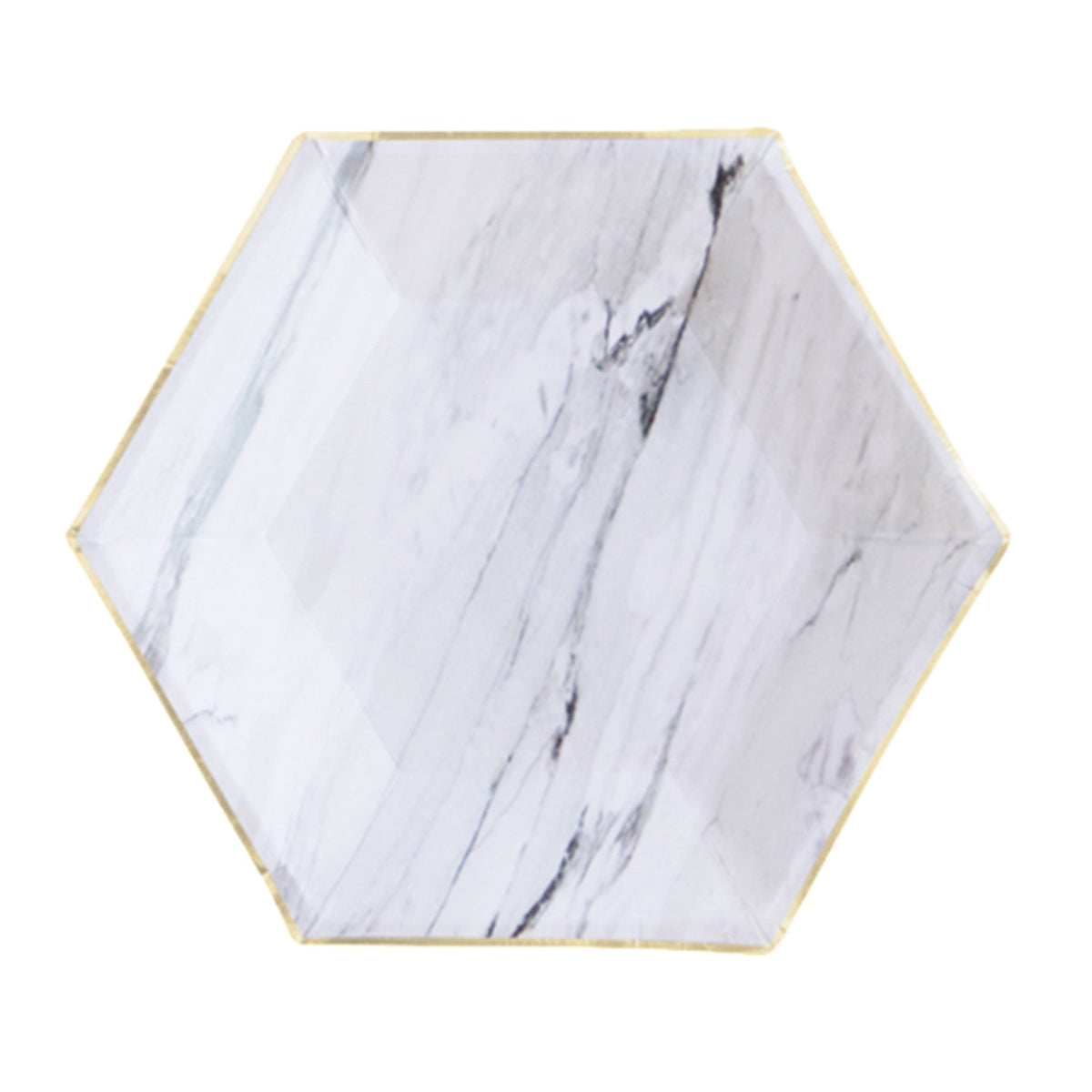 YIWU SANDY PAPER PRODUCTS CO., LTD Everyday Entertaining White Marble Plates, 7 Inches, 8 Count 810077651117