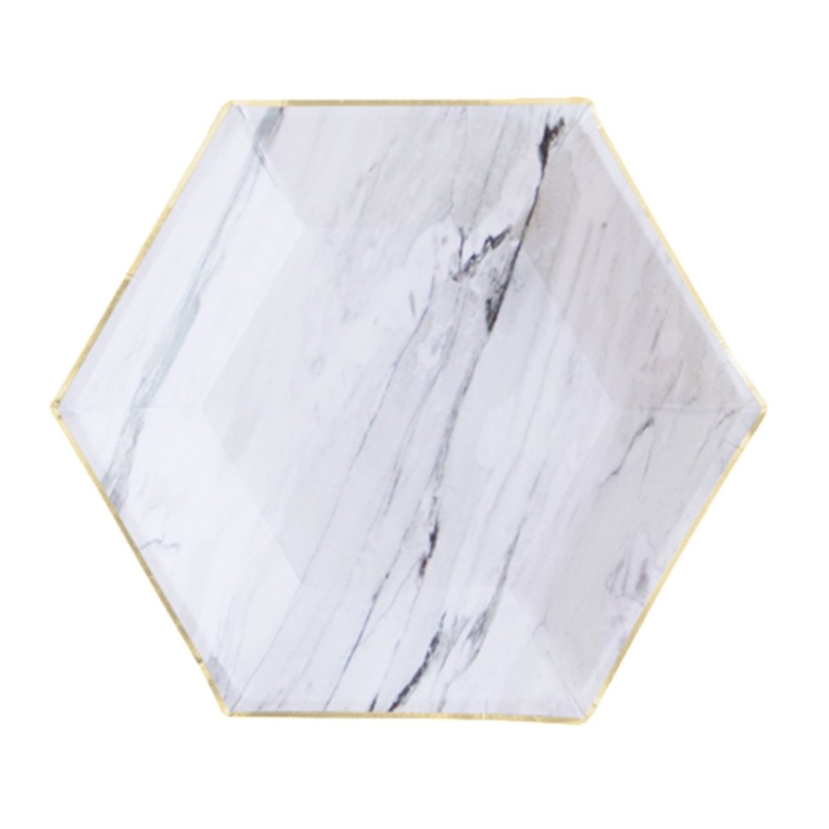 YIWU SANDY PAPER PRODUCTS CO., LTD Everyday Entertaining White Marble Plates, 7 Inches, 8 Count 810077651117