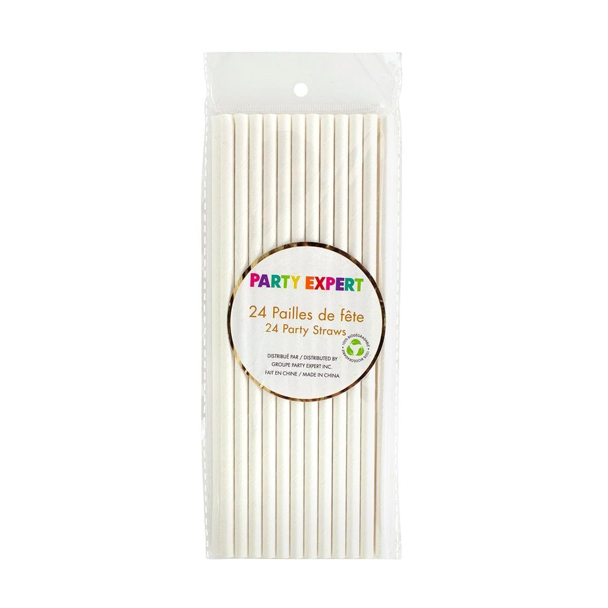 YIWU SANDY PAPER PRODUCTS CO., LTD Everyday Entertaining White Paper Straws, 24 Count